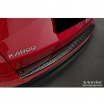 Protector de parachoques trasero de acero inoxidable con espejo negro adecuado para Skoda Karoq Facelift incl. Sportline 2022- &#039;