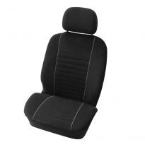 Juego De Fundas De Asiento Delantero 4 Piezas Velours Negro/Gris