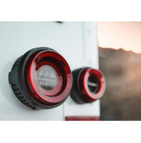 Luces traseras LED Glohh GL-2 adecuadas para Landrover 90/110 1983-1990 y Defender (LD) 1990-2016 - Rojo/Ahumado (6 piezas)