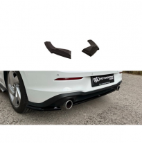 Faldones de paragolpes trasero (Esquinas) aptos para Volkswagen Golf VIII (CD1) GTI 2020- (ABS Negro brillo)