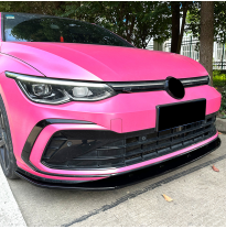 Faldón de alerón delantero para Volkswagen Golf VIII GTi/GTD/R/R-Line 2020- (ABS negro brillante)