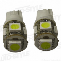 5q Led &#039;Xenon&#039; Yellow T10 12v 2pcs (5050-3 Chips)