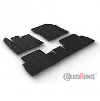 Alfombrillas De Goma Especificas Citroën Berlingo (5-Persons) &amp; Peugeot Rifter 9/2018- (T Profile 5-Pieces + Mounting Clips)
