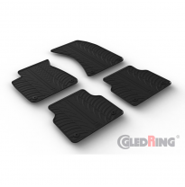 Juego de alfombrillas de goma para Audi A8 (4H) 2010-2017 (perfil T 4 piezas + clips de montaje) GLEDRING