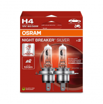 Bombillas halógenas Osram Night Breaker Silver - H4 - 12V/60-55W - juego de 2 piezas
