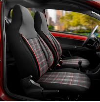 Universal Juego de fundas de asiento &#039;CityBug&#039; de tela &#039;Sports&#039; negro/gris/rojo - 9 piezas - apto para airbags laterales