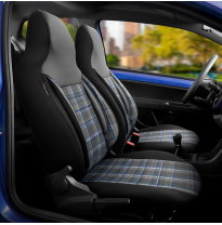 Universal Juego de fundas de asiento de tela &#039;CityBug&#039; &#039;Sports&#039; negro/gris/azul - 9 piezas - apto para airbags laterales