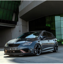 Kit de carrocería completo Oneway compatible con Seat Leon (5F) HB 5 puertas FR Facelift 2017-2020 - Negro brillante Oneway