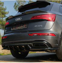 Faldón de parachoques trasero unidireccional para Audi Q5 (FY) S-Line Facelift 2020-2024 (excepto Sportback) - Negro brillante