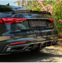 Difusor trasero unidireccional compatible con Audi A4 (B9) Sedán/Avant Facelift 2019-2024 - Negro brillante Oneway