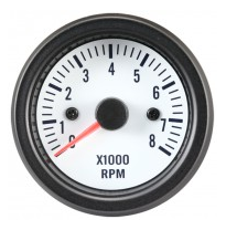 Reloj Fondo Blanco Tacometro &gt;8000rpm 2/3/4/5/6/8 Cil. 52mm