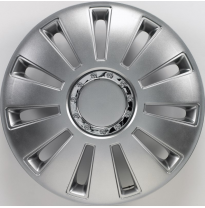 Juego De Tapacubos Silverstone Pro 14-Pulgadas Silver + Aro Cromado Autostyle