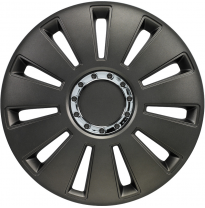 Juego De Tapacubos Silverstone Pro 17-Pulgadas Gun-Metal + Aro Cromado Autostyle