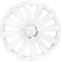 Juego De Tapacubos Spyder 16-Pulgadas Blanco + Aro Cromado Autostyle