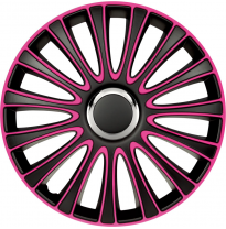 Juego De Tapacubos Lemans 14-Pulgadas Negro/Rosa Autostyle