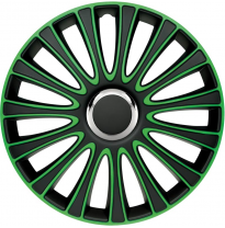 Juego De Tapacubos Lemans 15-Pulgadas Negro/Green Autostyle