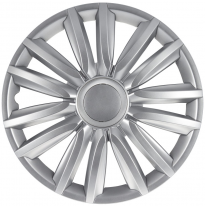 Juego De Tapacubos Intenso Pro 14-Pulgadas Silver + Aro Cromado Autostyle