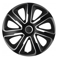Juego De Tapacubos Livorno 13-Pulgadas Silver/Negro Carbono-Look Autostyle