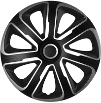 Juego De Tapacubos Livorno 14-Pulgadas Silver/Negro Carbono-Look Autostyle