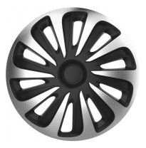 Juego De Tapacubos Caliber 13-Pulgadas Silver/Negro Carbono-Look Autostyle