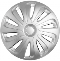 Juego De Tapacubos Caliber 14-Pulgadas Silver Carbono-Look Autostyle