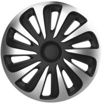 Juego De Tapacubos Caliber 16-Pulgadas Silver/Negro Carbono-Look Autostyle