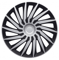 Juego De Tapacubos Kendo Plateado/Negro De 15 Pulgadas