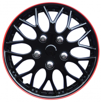 Juego De Tapacubos Missouri 14-Pulgadas Negro/Rojo Rim Autostyle