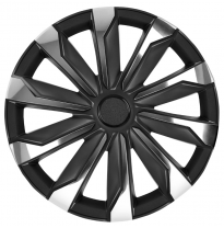 Juego de tapacubos Typhoon 16 pulgadas cromado/negro