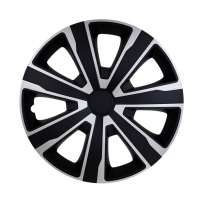 Set Cubre Ruedas Tenzo 16 Pulgadas Plata / Negro