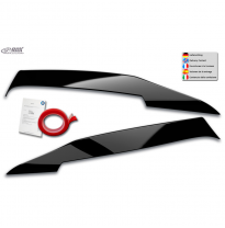 Pestañas de faros delanteros para Mercedes Clase C (W205) Sedán/Estate/Coupé 2014-2021 (ABS negro brillante)