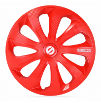 Juego De Tapacubos Sparco Wheels Sicilia 13-Pulgadas Rojo/Carbono Sparco Wheels
