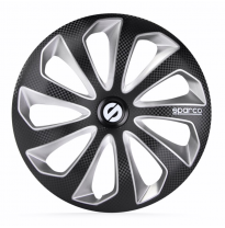 Juego De Tapacubos Sparco Wheels Sicilia 13-Pulgadas Negro/Silver/Carbono Sparco Wheels
