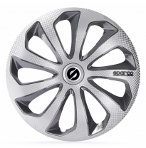 Juego De Tapacubos Sparco Wheels Sicilia 14-Pulgadas Silver/Gris/Carbono Sparco Wheels