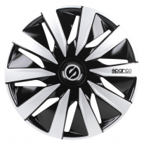 Juego De Tapacubos Sparco Wheels Lazio 14-Pulgadas Negro/Silver Sparco Wheels