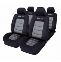Fundas Asiento Sparco Negro / Gris (11-Delig) (Ook Geschikt Voor Side-Airbags)