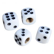 Juego Tapones Valvula Simoni Racing White Dice - White/Negro - 4-Piezas