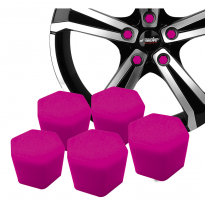 Tapones Tuerca Rueda Simoni Racing Soft Sil - 19mm - Rosa - Juego De 20 Piezas