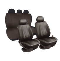 Simoni Racing Fundas De Asiento Universales Type B (Juego Completo) - Negro Cuero Sintetico - 11-Unidades