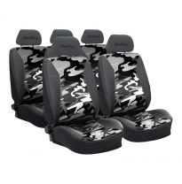 Simoni Racing Fundas De Asiento Universales Type G (Juego Completo) - Blanco Camouflage - 11-Unidades