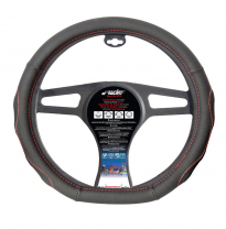 Simoni Racing Funda De Volante Compe - 37-39cm - Negro + Rojo Seams