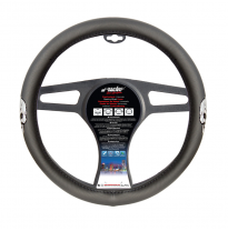 Simoni Racing Funda De Volante Plata Skulls - 37-39cm - Negro