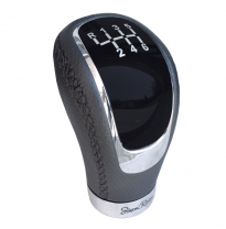 Simoni Racing Gear Knob Skin - Aluminum/Negro Leather + 3 Patterns