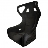 Asiento Deportivo Autostyle &#039;Bs6&#039; - Negro - Respaldo De Fibra De Vidrio - No Reclinable - Incl. Guías Universales
