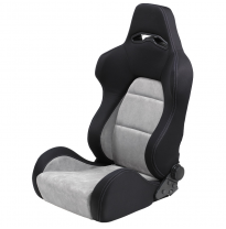 Asiento Deportivo Autostyle &#039;Eco Soft&#039; - Negro/Gris - Respaldo Reclinable De Dos Lados - Incl. Guías Universales