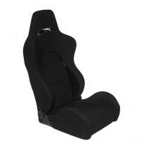 Asiento Deportivo Autostyle &#039;Eco&#039; - Negro - Lado Izquierdo Reclinable Back-Rest - Incl. Guías Universales