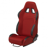 Asiento Deportivo Autostyle &#039;T Eco&#039; - Rojo - Respaldo Reclinable De Dos Lados - Incl. Guías Universales