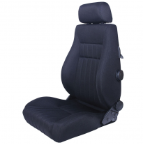 Asiento Deportivo Autostyle &#039;Retro&#039; - Negro - Respaldo Reclinable De Dos Lados - Incl. Guías Universales