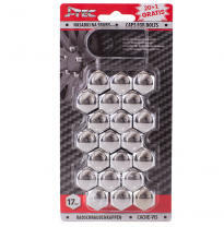 Juego Universal Cubre Tornillos - Tuercas - Cromado Synthetic Material - 17mm - Juego De 20+1 Piezas