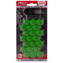 Juego Universal Cubre Tornillos - Tuercas - Verde Synthetic Material - 17mm - Juego De 20+1 Piezas